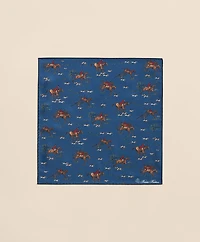 Equestrian Motif Silk Pocket Square