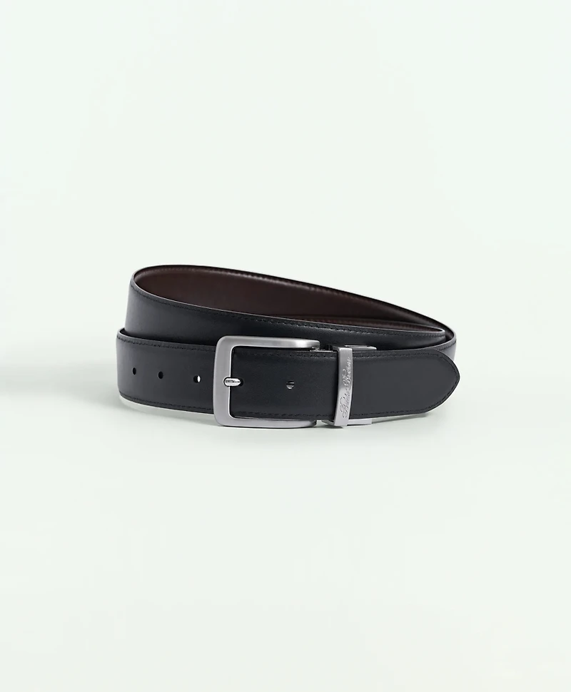 Cuttable Reversible Leather Belt With Changeable Gold-Tone & Silver-Tone Buckles
