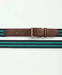 Webbed Cotton Belt With Brass-Tone Buckle
