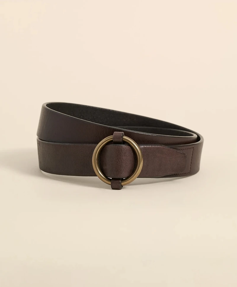 Leather Round Buckle Belt