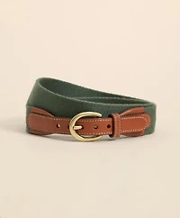 Webbed Leather-Accent Belt