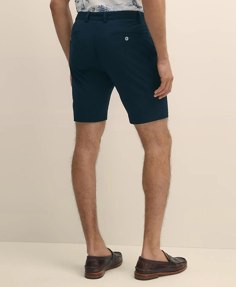 9" Washed Cotton Seersucker Shorts