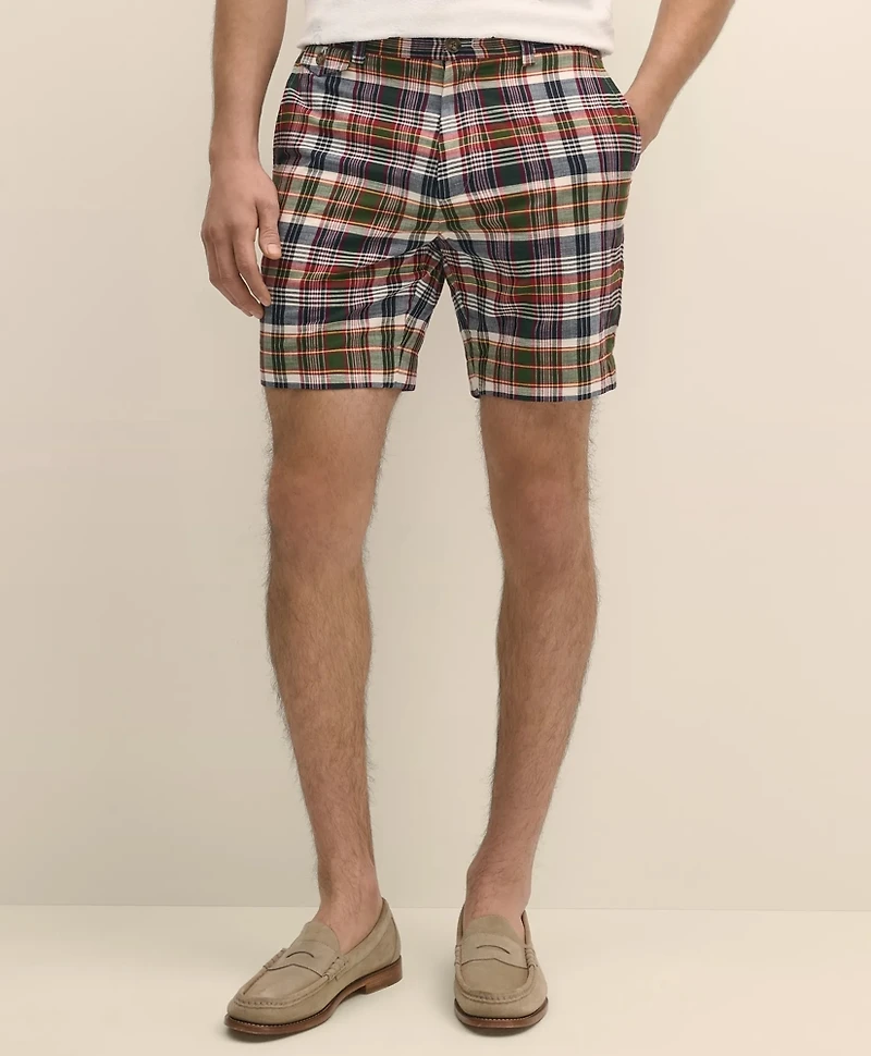 7" Cotton Madras Shorts