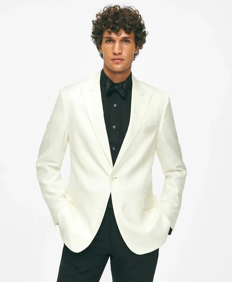 Black Fleece Peak Lapel Dinner Jacket Silk Dupioni