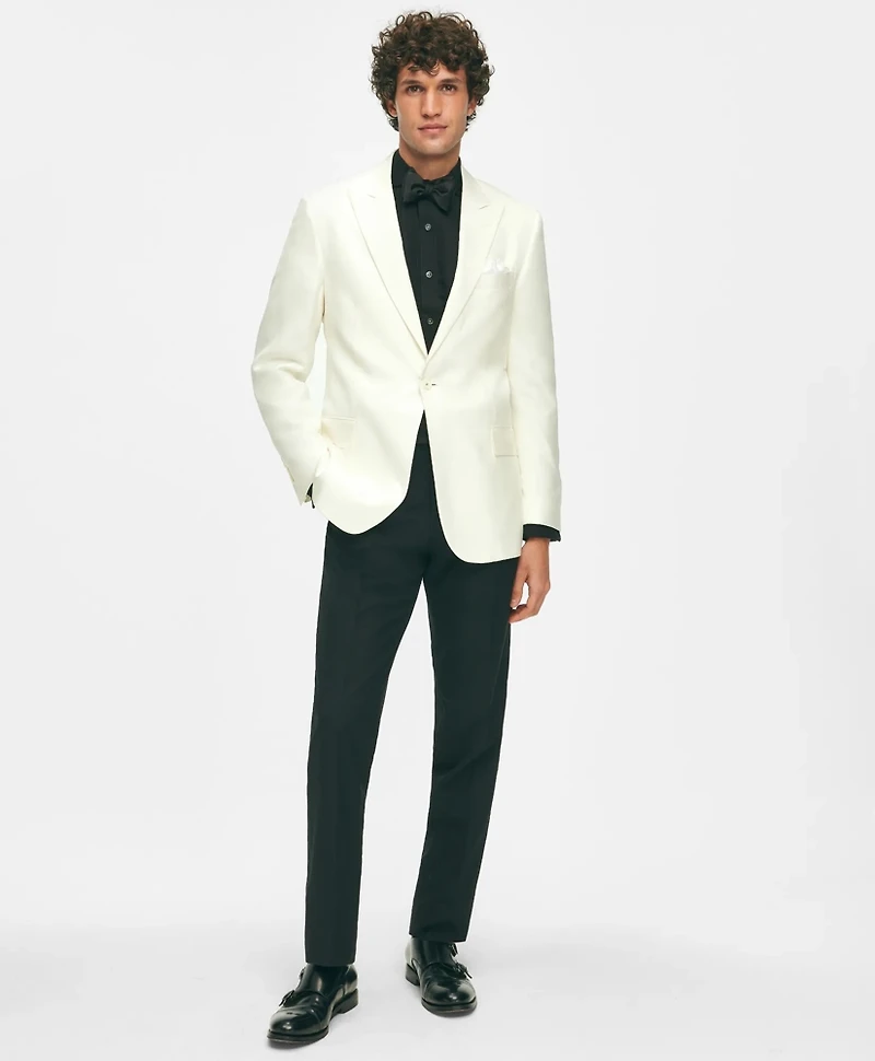 Black Fleece Peak Lapel Dinner Jacket Silk Dupioni