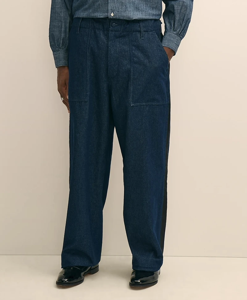 Brooks Brothers X Engineered Garments Cotton Denim Fatigue Dress Pants