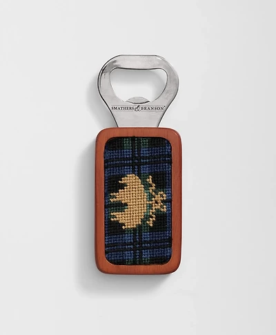 Smathers & Branson Needlepoint Golden Fleece<sup>®</sup> Black Watch Bottle Opener