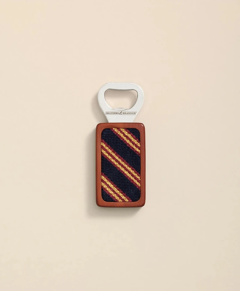 Smathers & Branson Needlepoint Rep Stripe Bottle Opener