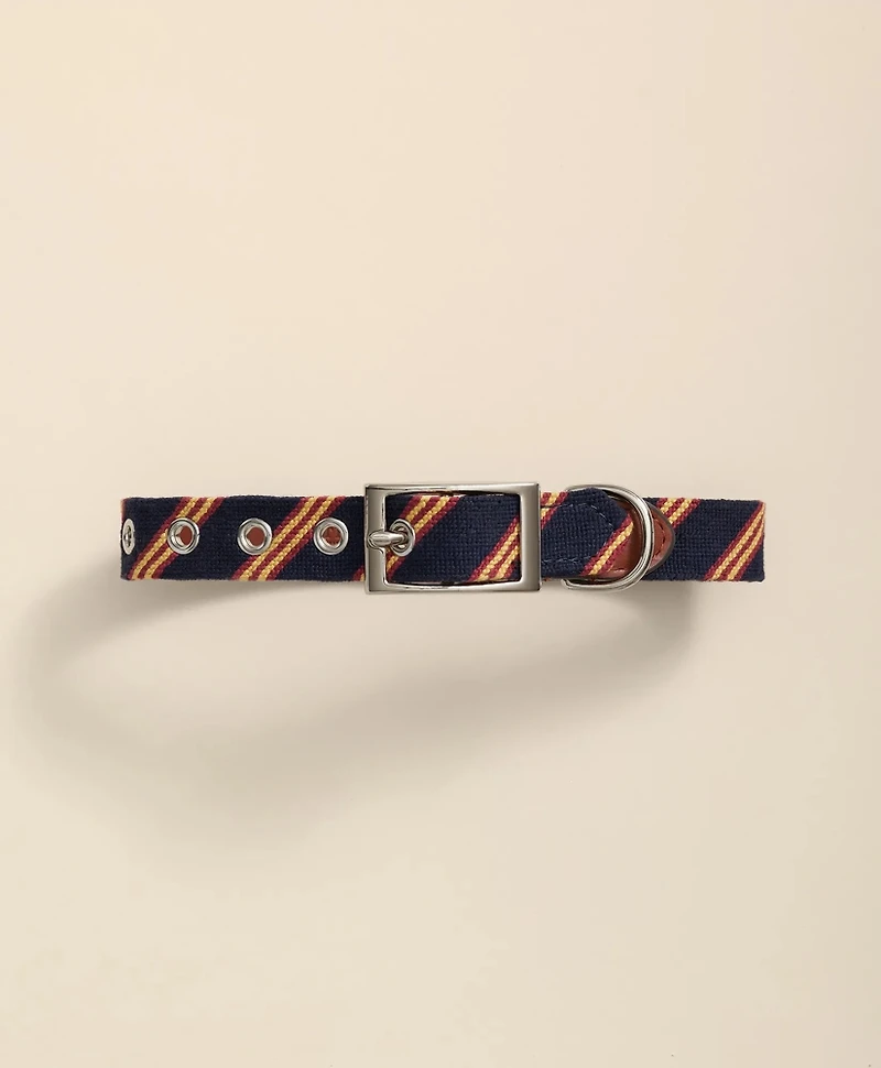 Smathers & Branson Needlepoint Rep Stripe Dog Collar