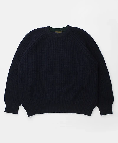 Vintage Brooks Brothers Ribbed Knit Wool Crewneck Sweater, 1990s, L