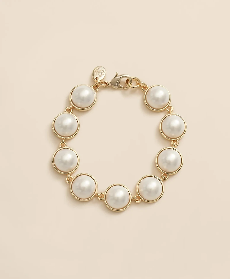 Faux-Pearl Gold-Plated Bracelet