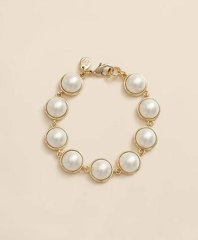 Faux-Pearl Gold-Plated Bracelet