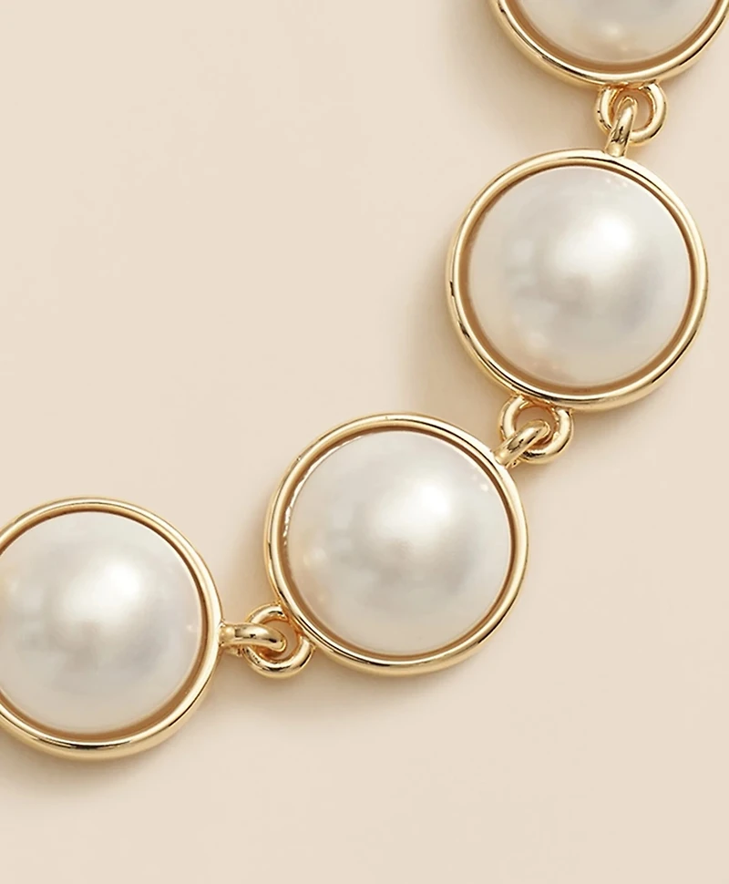 Faux-Pearl Gold-Plated Bracelet
