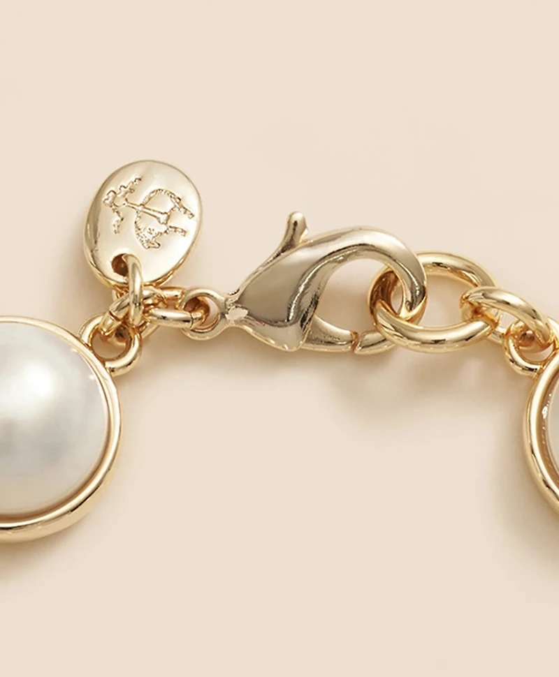 Faux-Pearl Gold-Plated Bracelet