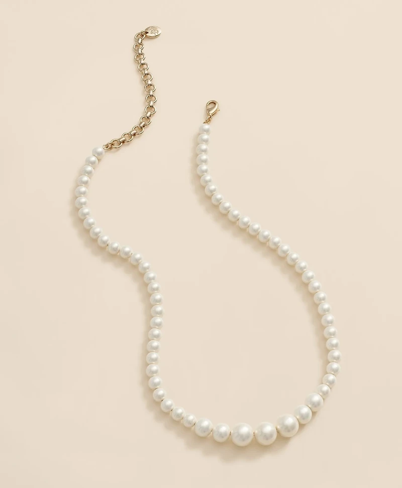 Faux-Pearl Gold-Plated Necklace
