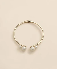 Gold-Tone Faux-Pearl Bangle