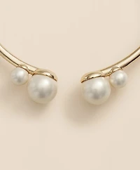 Gold-Tone Faux-Pearl Bangle