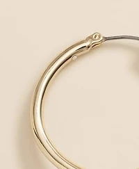 Gold-Tone Faux-Pearl Drop Hoop Earrings