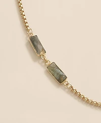 Loni Paul Labradorite Baguette Short Necklace in 14K Plated Gold