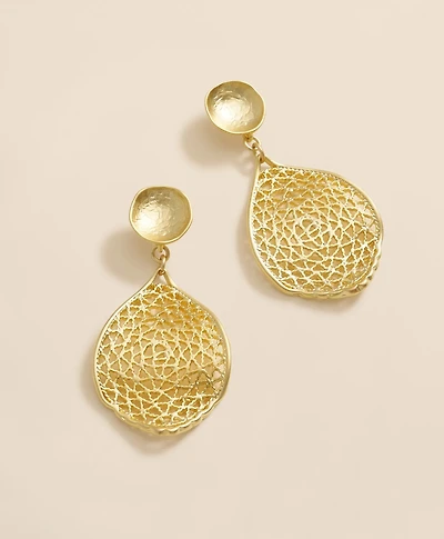 Loni Paul Heart Lace Earrings in 14K Plated Gold