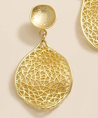 Loni Paul Heart Lace Earrings in 14K Plated Gold