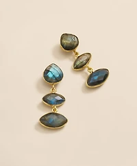 Loni Paul Labradorite Marquis Earrings in Sterling Silver & Plated Gold