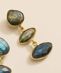 Loni Paul Labradorite Marquis Earrings in Sterling Silver & Plated Gold