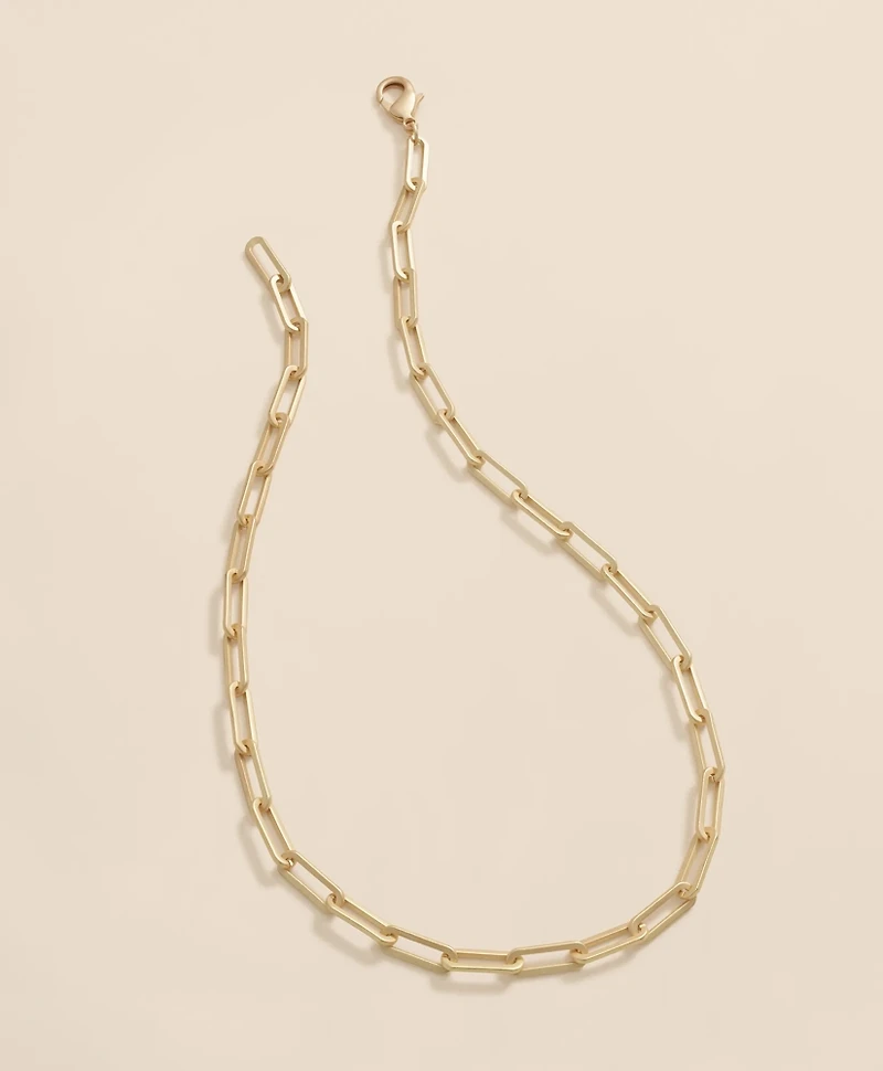Loni Paul Paperclip Layering Chain in Matte 14K Plated Gold