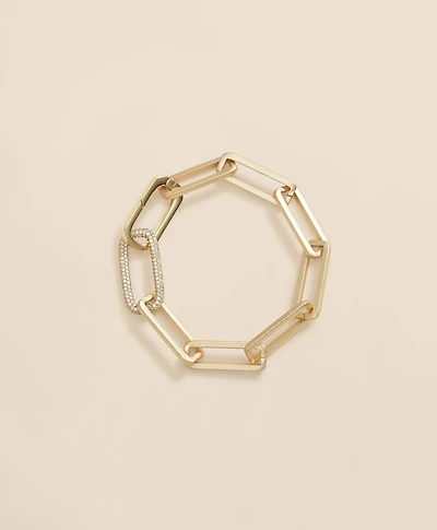 Loni Paul Gold Rectangle Paperclip Bracelet in 14K Plated Gold