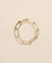 Loni Paul Gold Rectangle Paperclip Bracelet in 14K Plated Gold