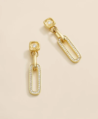 Loni Paul Pave Chain Link Earrings in 14K Plated Gold