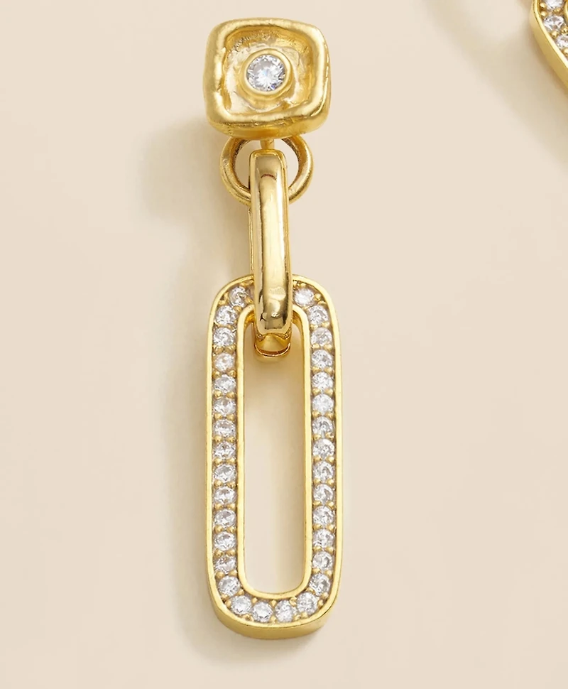 Loni Paul Pave Chain Link Earrings in 14K Plated Gold