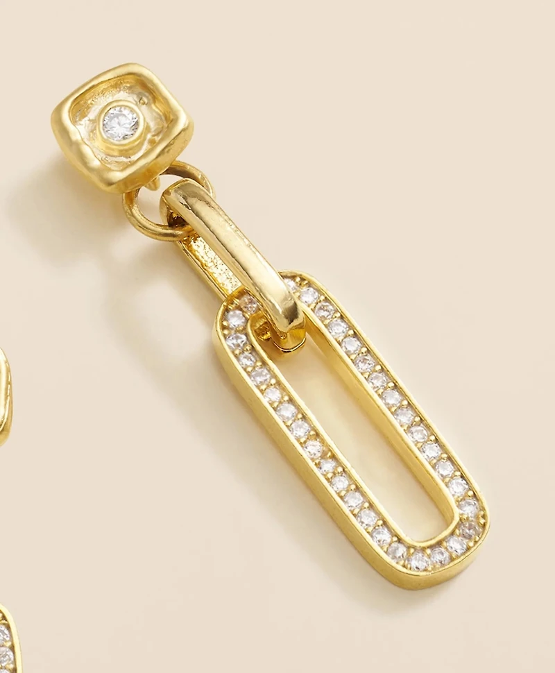 Loni Paul Pave Chain Link Earrings in 14K Plated Gold