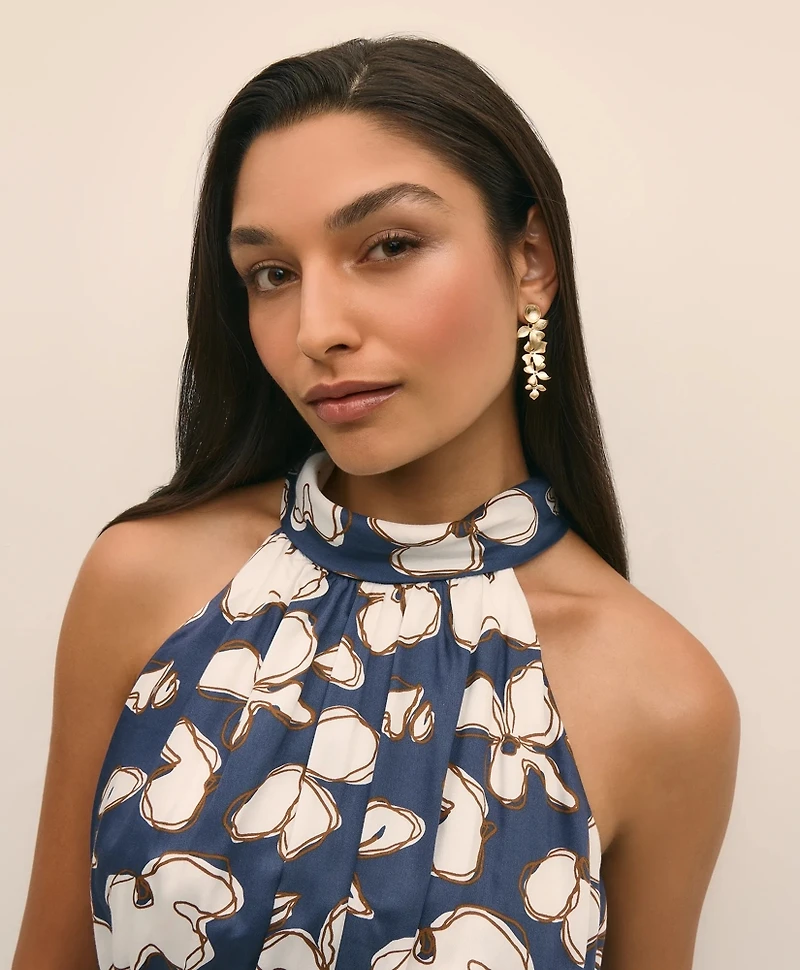 Loni Paul Orchid Earrings in 14K Plated Gold