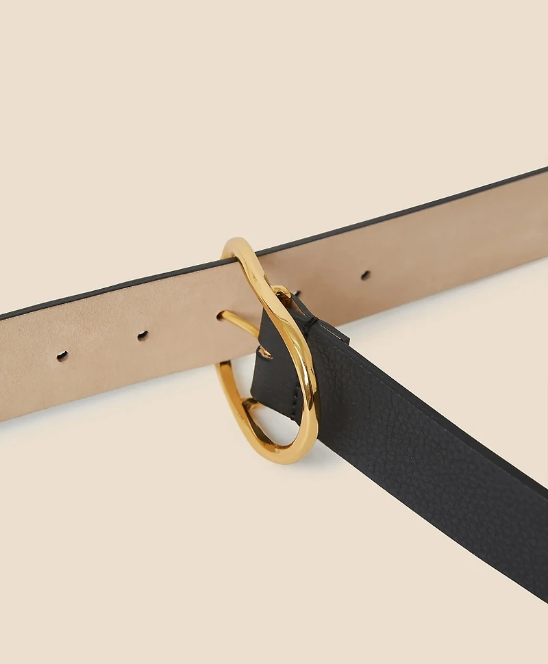 B-Low the Belt Gold-Tone & Leather Twisted Buckle