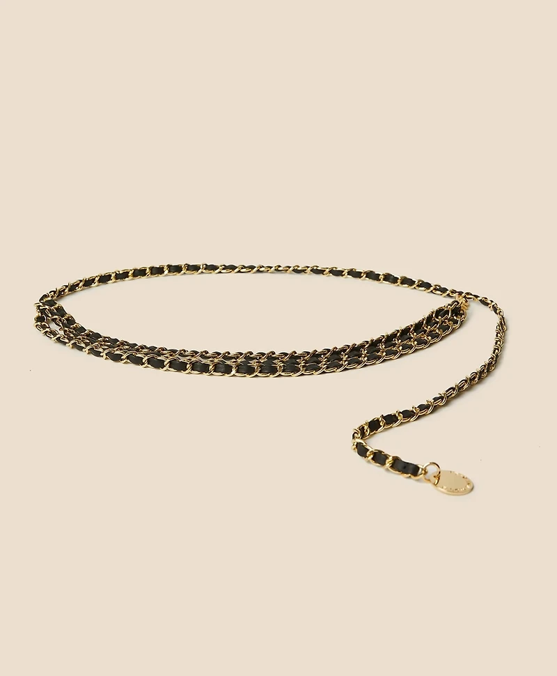 B-Low the Belt Mini-Chain Leather Belt