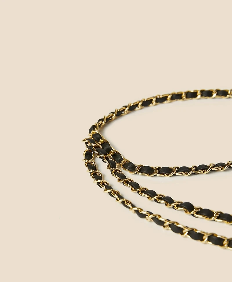B-Low the Belt Mini-Chain Leather Belt