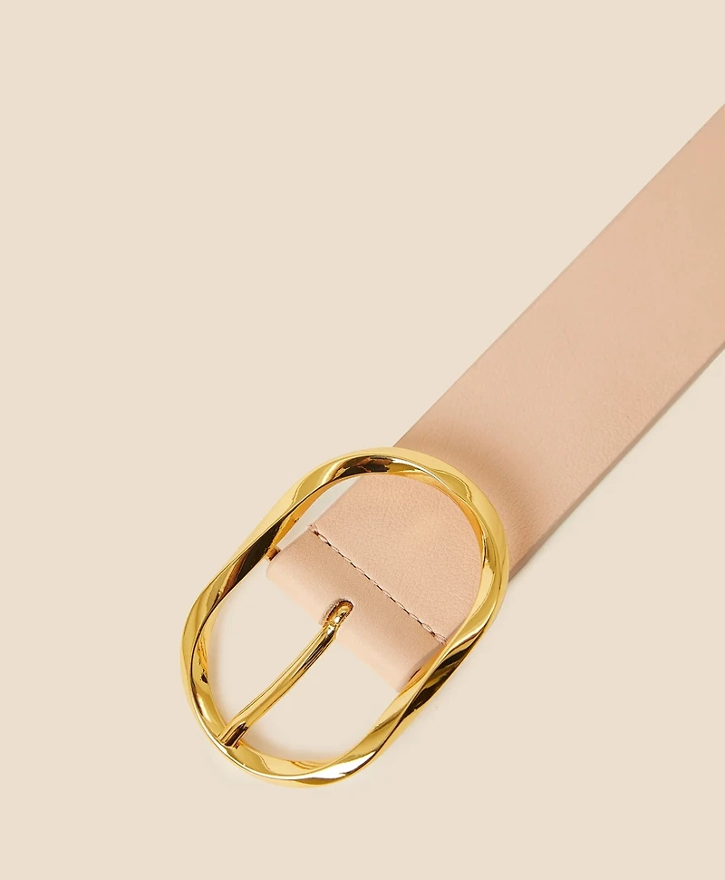 B-Low the Belt Gold-Tone & Leather Twisted Buckle