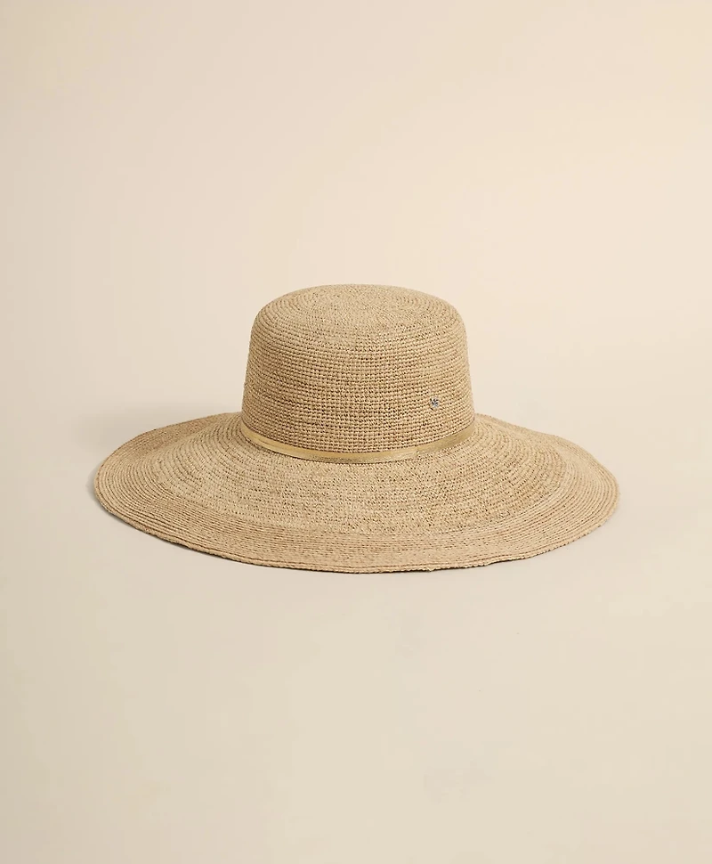 Flora Bella Raffia Sun Hat With Gold-Tone Accents