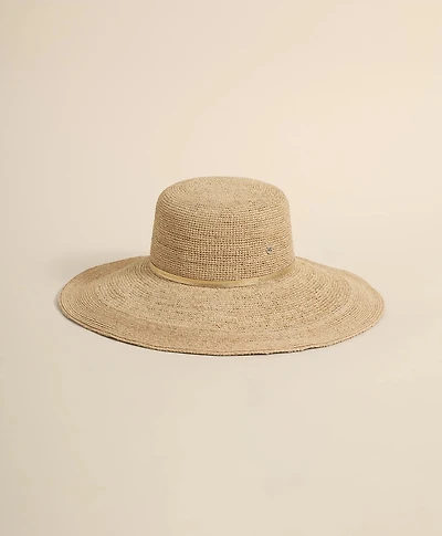 Flora Bella Raffia Sun Hat With Gold-Tone Accents