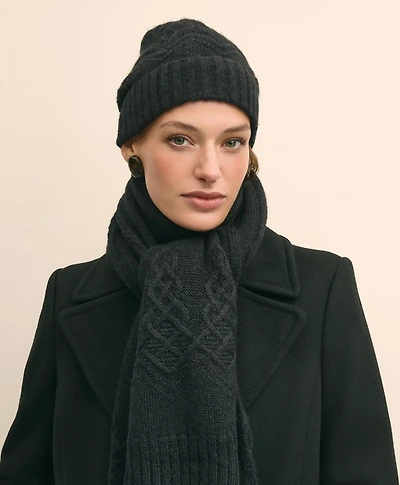 Cotton-Alpaca-Wool Blend Hat & Scarf Boxed Set