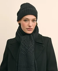 Cotton-Alpaca-Wool Blend Hat & Scarf Boxed Set