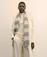 Wool-Silk Blend Shimmer Scarf