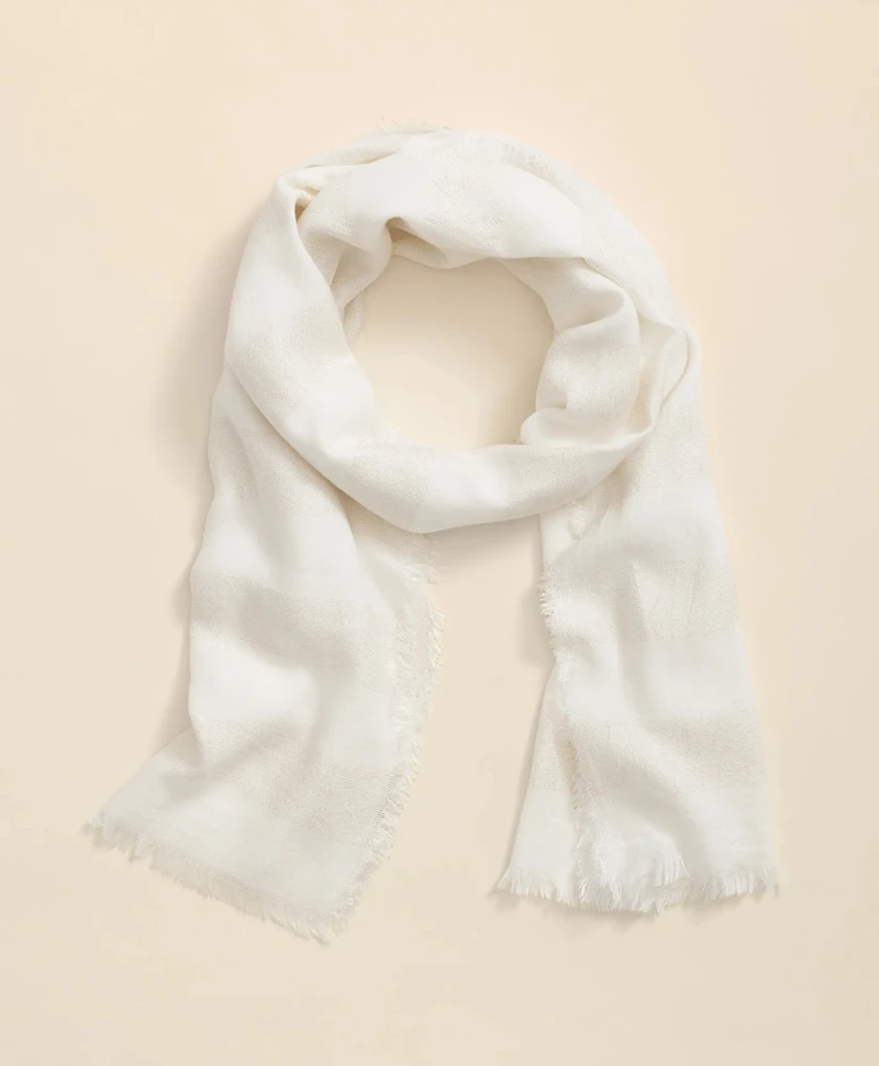 Viscose-Modal-Cotton Blend Shimmer Stripe Scarf