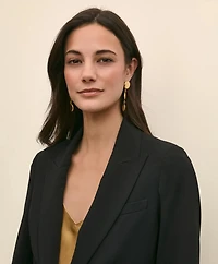 Single-Breasted Peak Lapel Jacket Fine Twill Stretch Crepe