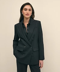 The Essentials Double-Breasted Peak Lapel Jacket Wool Blend