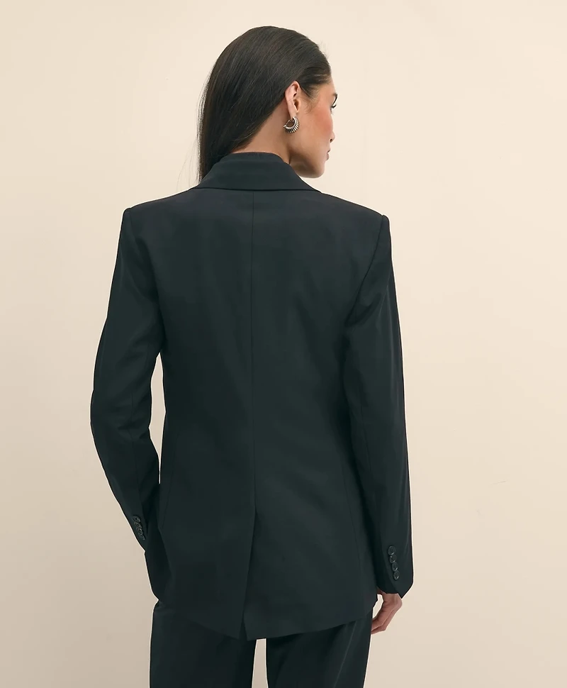 The Essentials Double-Breasted Peak Lapel Jacket Wool Blend