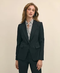 The Essentials Single-Breasted Peak Lapel Wool Blend