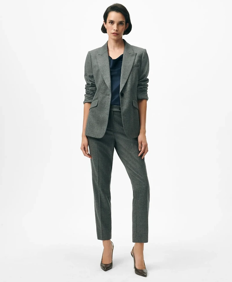 Peak Lapel Jacket Flannel Wool