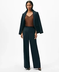 Peak Lapel Jacket Pinstripe Flannel Merino Wool Blend